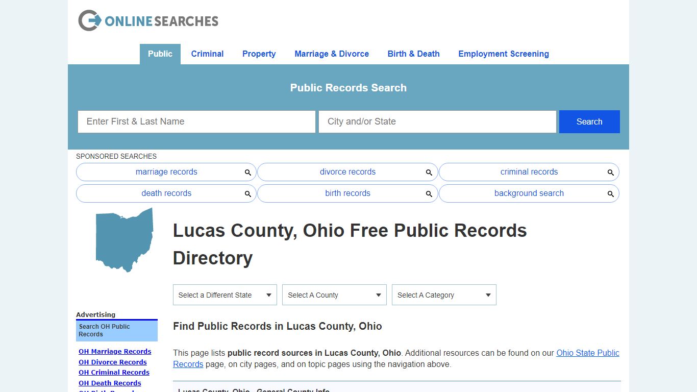 Lucas County, Ohio Free Public Records Directory - OnlineSearches.com